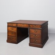 George 3rd Full-size Mahogany Partners Desk 