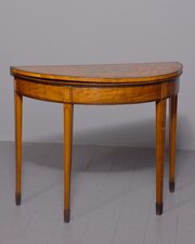George III Painted Satinwood Card Table
