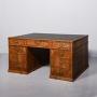 George III style figured walnut partner’s desk