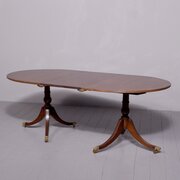 George III style pedestal mahogany dining table