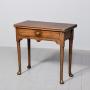 George II Red Walnut Fold-Over Tea Table