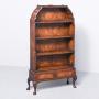 Georgian-Style Burr Walnut Open Waterfall Bookcase