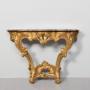 Giltwood and Grey Marble Topped Console Table