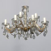 Glass And Crystal Chandelier Of Neat Proportions