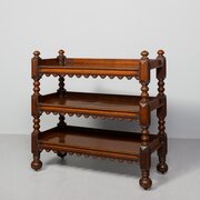 Gothic-influence Victorian Oak Three-tier Buffet
