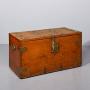 Impressive Dutch brass-mounted colonial teak trunk