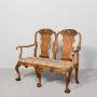Impressive George I style burr walnut settee 
