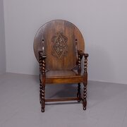 Jacobean style foldingtop oak seat monks bench