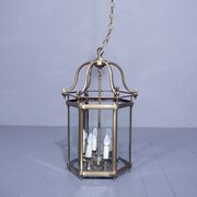 Large Brass Glass Hall Lantern