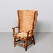 Large Oat-Straw Oak Framed Orkney Chair