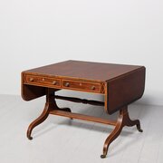 Large Regency Inlaid Mahogany Sofa Table