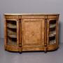 Large Shaped Victorian Walnut Credenza