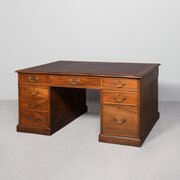 Large Victorian Mahogany Partners Desk