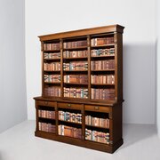 Large Victorian Oak Open Bookcase