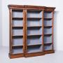Large Victorian Walnut Open Bookcase