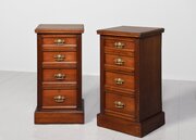 Late Victorian 4-drawer, Walnut Bedside Lockers
