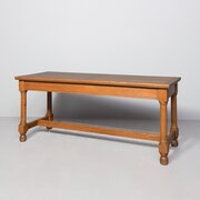 Late Victorian Handmade Oak Refectory Table