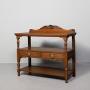Late Victorian oak three-tier buffet / whatnot 