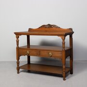 Late Victorian Oak Three-tier Buffet / Whatnot 