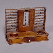 Mahogany And Brass Ticket Or Stamp Dispenser