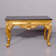 Marble Top Gilt Wood Console Table