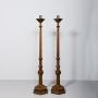 Monumental Pair of Cast Bronze Candle Stands
