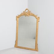 Napolean III Giltwood & Gesso Overmantle Mirror 