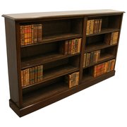 Oak Double Section Open Bookcase