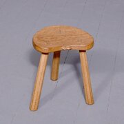 Oak Robert Thompson Mouseman Low Milking Stool