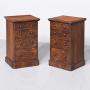 Pair of Burr Walnut, Bedside Lockers