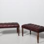 Pair of George III mahogany long stools