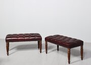 Pair Of George III Mahogany Long Stools