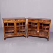 Pair of Georgianstyle walnut bookcases