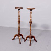 Pair Of Georgina Style Walnut Torchers 
