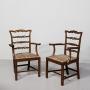 Pair of Mahogany Ladder Back Armchairs