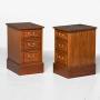 Pair of Mahogany Pedestal Bedside Cabinets / Chests