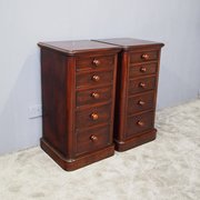 Pair Of Small Victorian Mahogany Lockers Or Chest Of Drawers