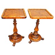 Pair Of Victorian Burr And Walnut Occasional Table