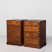 Pair Of Victorian Brass-bound Chest Of Drawers