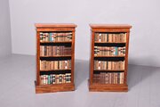 Pair of Victorian mahogany open bookcases