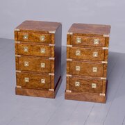 Pair Of Victorian Military-style Bedside Lockers. 