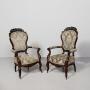 Pair Of Carved Rosewood Cabriole Leg Armchairs