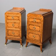 Pair of late Victorian pedestalsbedside lockers