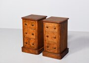 Pair Of Mid-Victorian Figured Walnut, Bedsides