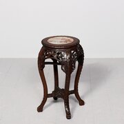 Qing Dynasty Hongmu Marble Top Plantstand
