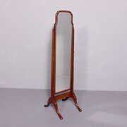 Quality Queen Anne Style Mahogany Cheval Mirror