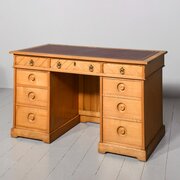 Quality Ash Knee Hole Writing Desk