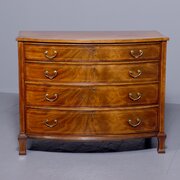 Quality Inlaid Mahogany Bow Fronted Chest