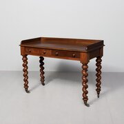 Quality Mid-Victorian Mahogany Two-drawer Side Table
