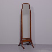Queen Anne style neatsized mahogany cheval mirror